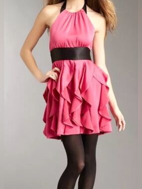 🆕🧡BCBGMAXAZRIA Bright Coral Halter (Orange)  Dress🧡